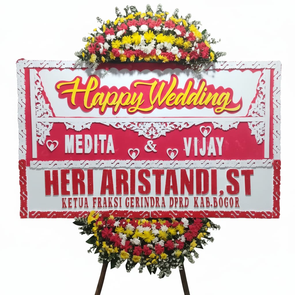 Papan Bunga Happy Wedding Mahkota Florist 5